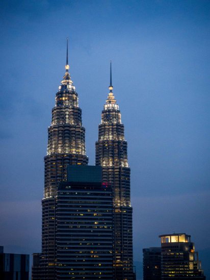 Petronas Towers, "twin towers of KL" sett fra Helipad